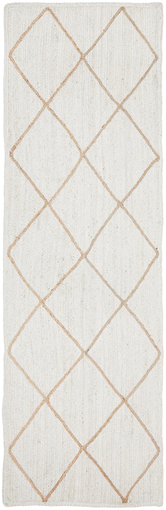 Byron Geo White Natural Jute Rug