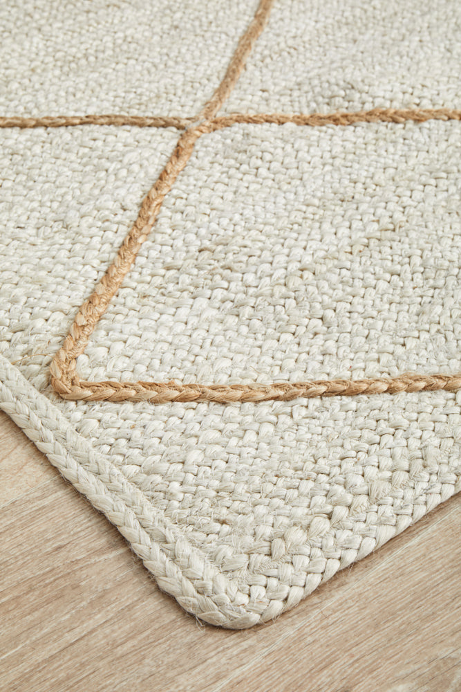 Byron Geo White Natural Jute Rug