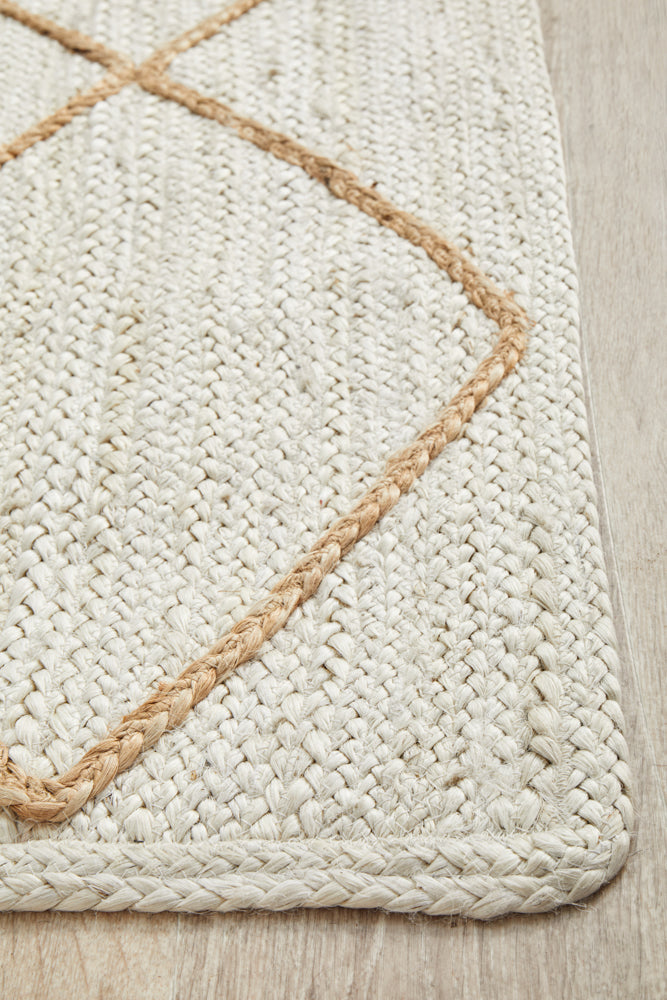 Byron Geo White Natural Jute Rug