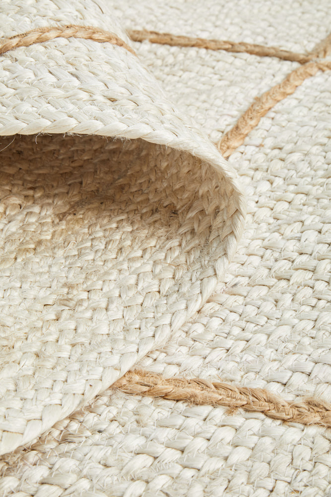 Byron Geo White Natural Jute Rug