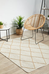 Byron Geo White Natural Jute Rug