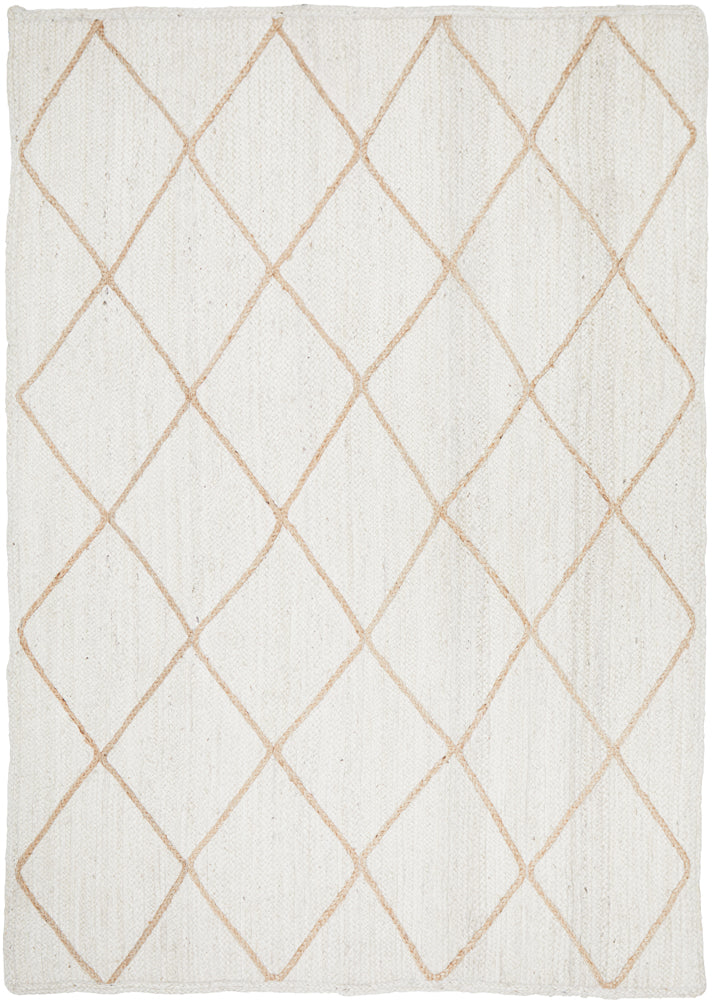 Byron Geo White Natural Jute Rug