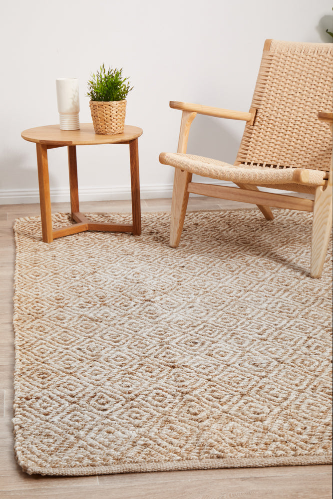 Byron Diamond Natural Jute Rug