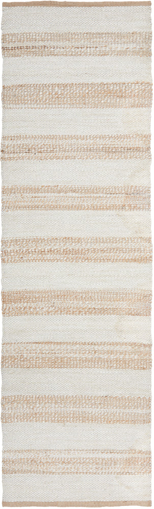 Byron Striped Natural And White Jute Rug