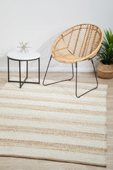 Byron Striped Natural And White Jute Rug