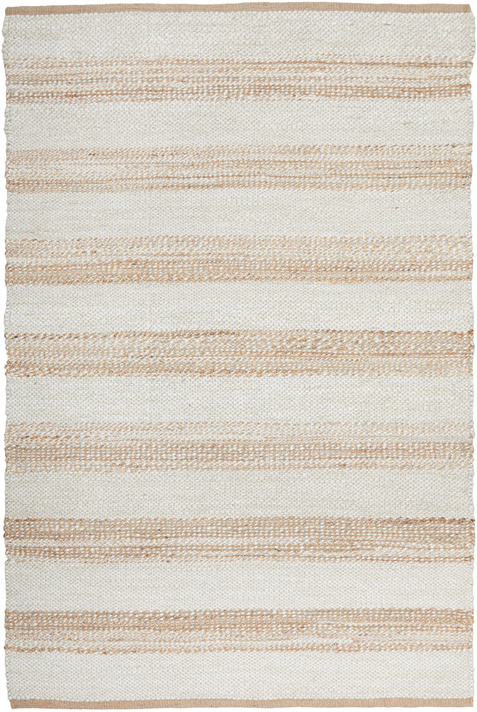 Byron Striped Natural And White Jute Rug