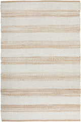 Byron Striped Natural And White Jute Rug