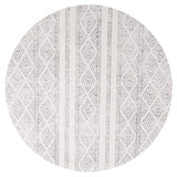 Paradise White And Grey Tribal Round Transitional Rug