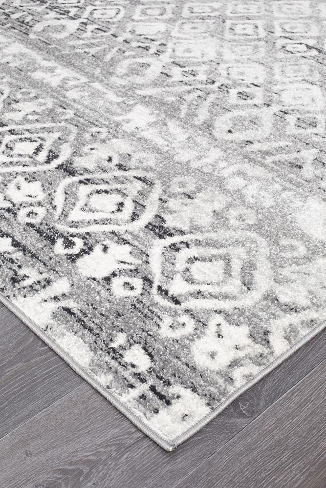 Paradise Dark Grey Tribal Transitional Rug