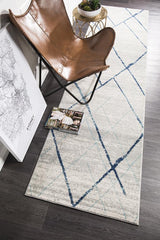 Paradise White Blue Contemporary Transitional Rug