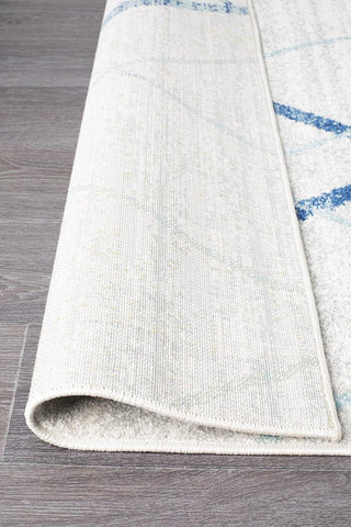 Paradise White Blue Contemporary Transitional Rug