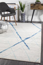 Paradise White Blue Contemporary Transitional Rug