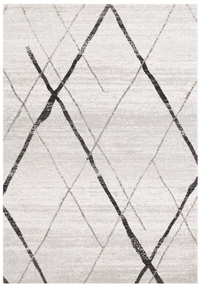 Paradise White Grey Contemporary Transitional Rug - Lost Design Society