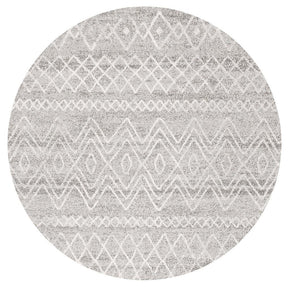 Paradise Grey Rustic Tribal Round Transitional Rug - Lost Design Society