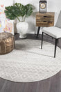 Paradise Grey Rustic Tribal Round Transitional Rug