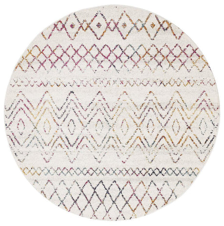 Paradise Multi Rustic Tribal Round Transitional Rug