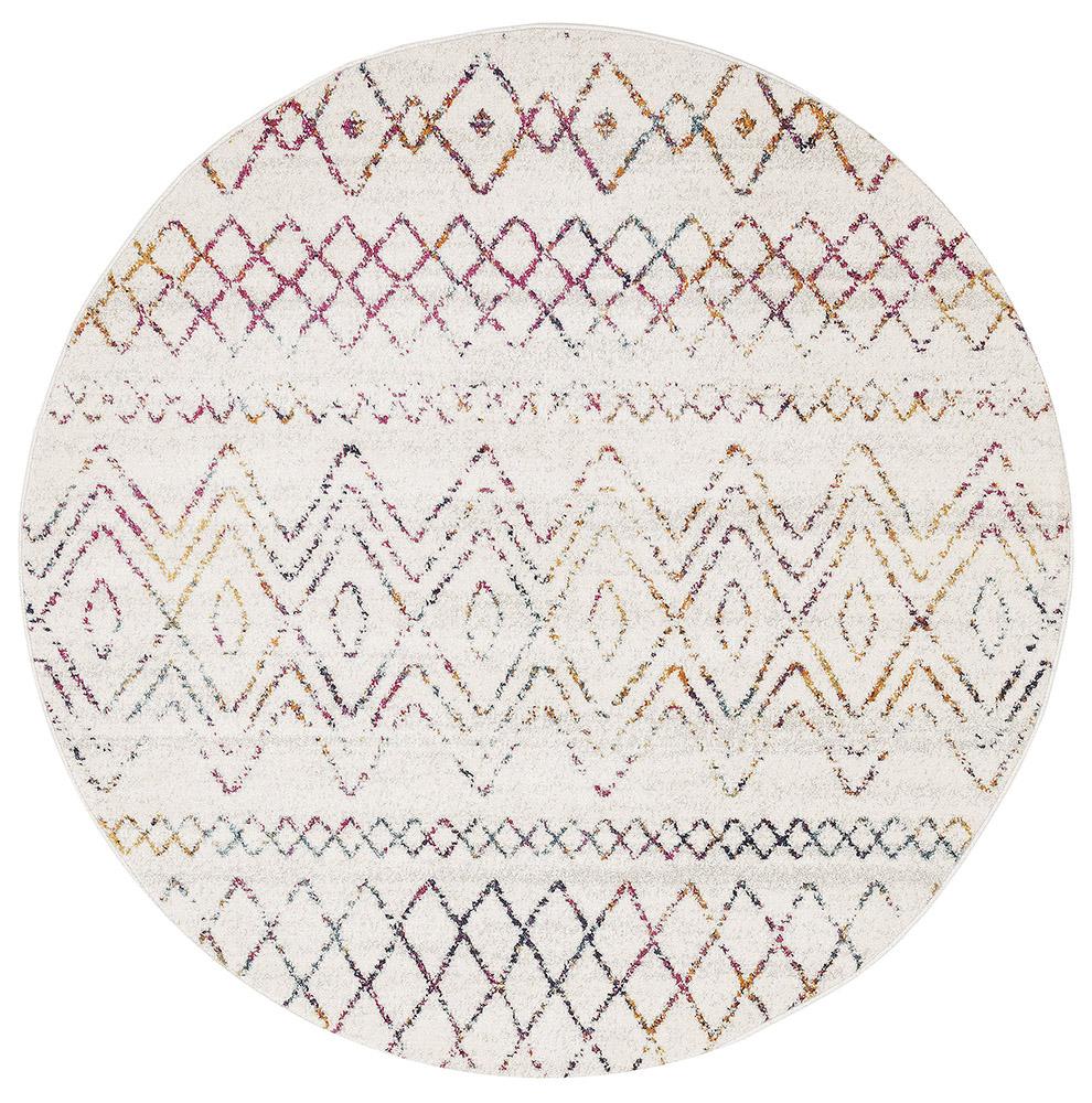 Paradise Multi Rustic Tribal Round Transitional Rug – Lost Design Society