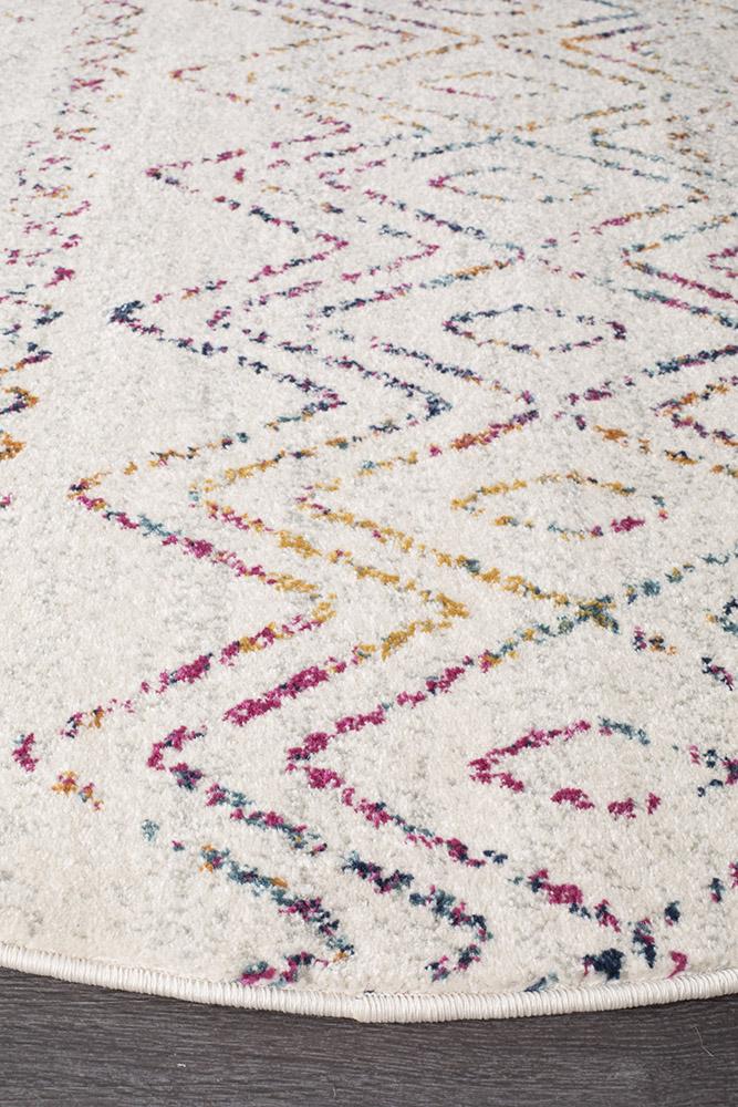 Paradise Multi Rustic Tribal Round Transitional Rug – Lost Design Society