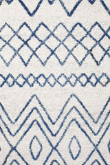 Paradise White Blue Rustic Tribal Transitional Rug