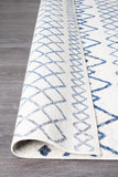 Paradise White Blue Rustic Tribal Transitional Rug
