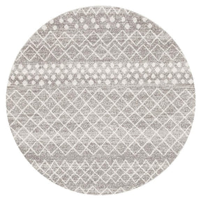 Paradise Silver Tribal Round Transitional Rug - Lost Design Society