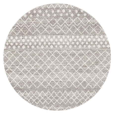 Paradise Silver Tribal Round Transitional Rug