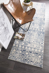 Paradise White Blue Rustic Transitional Rug