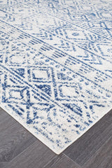 Paradise White Blue Rustic Transitional Rug