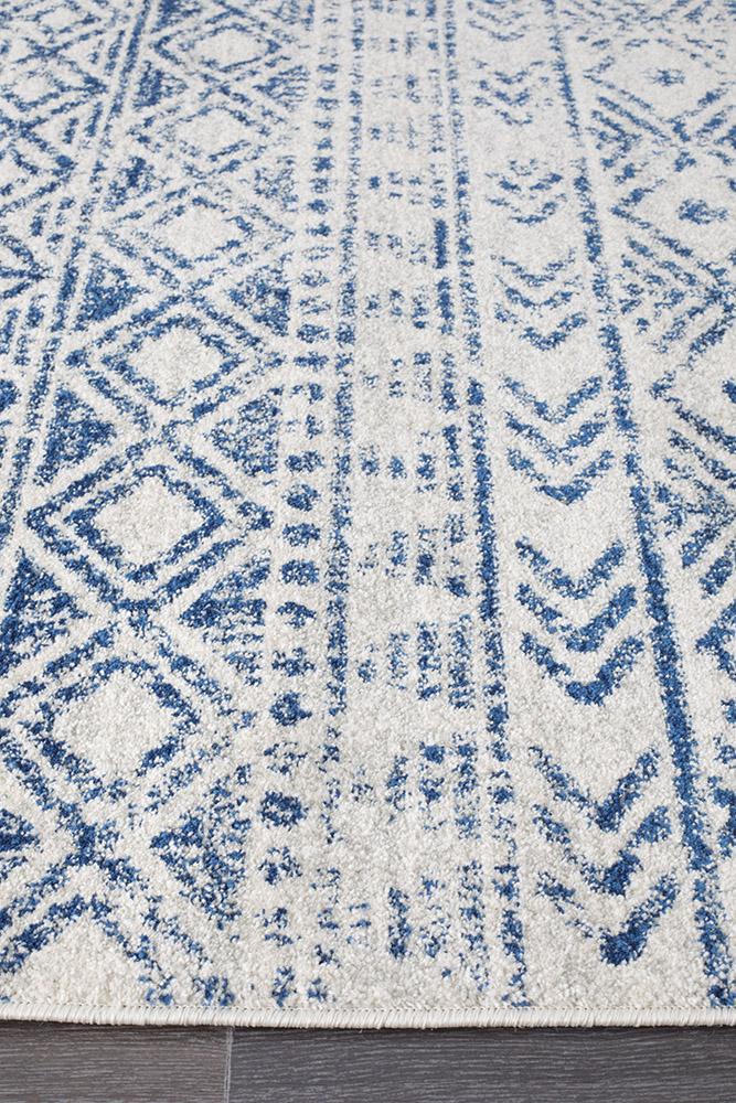 Paradise White Blue Rustic Transitional Rug – Lost Design Society Rugs
