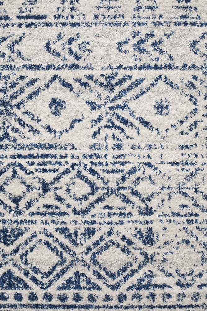 Paradise White Blue Rustic Transitional Rug – Lost Design Society