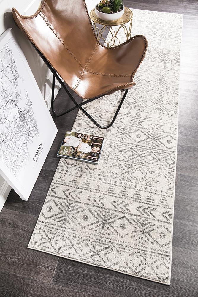 Paradise White Grey Rustic Transitional Rug – Lost Design Society