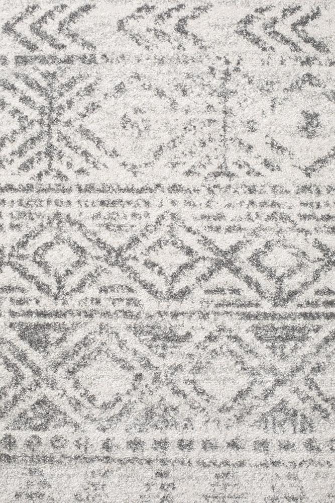 Paradise White Grey Rustic Transitional Rug