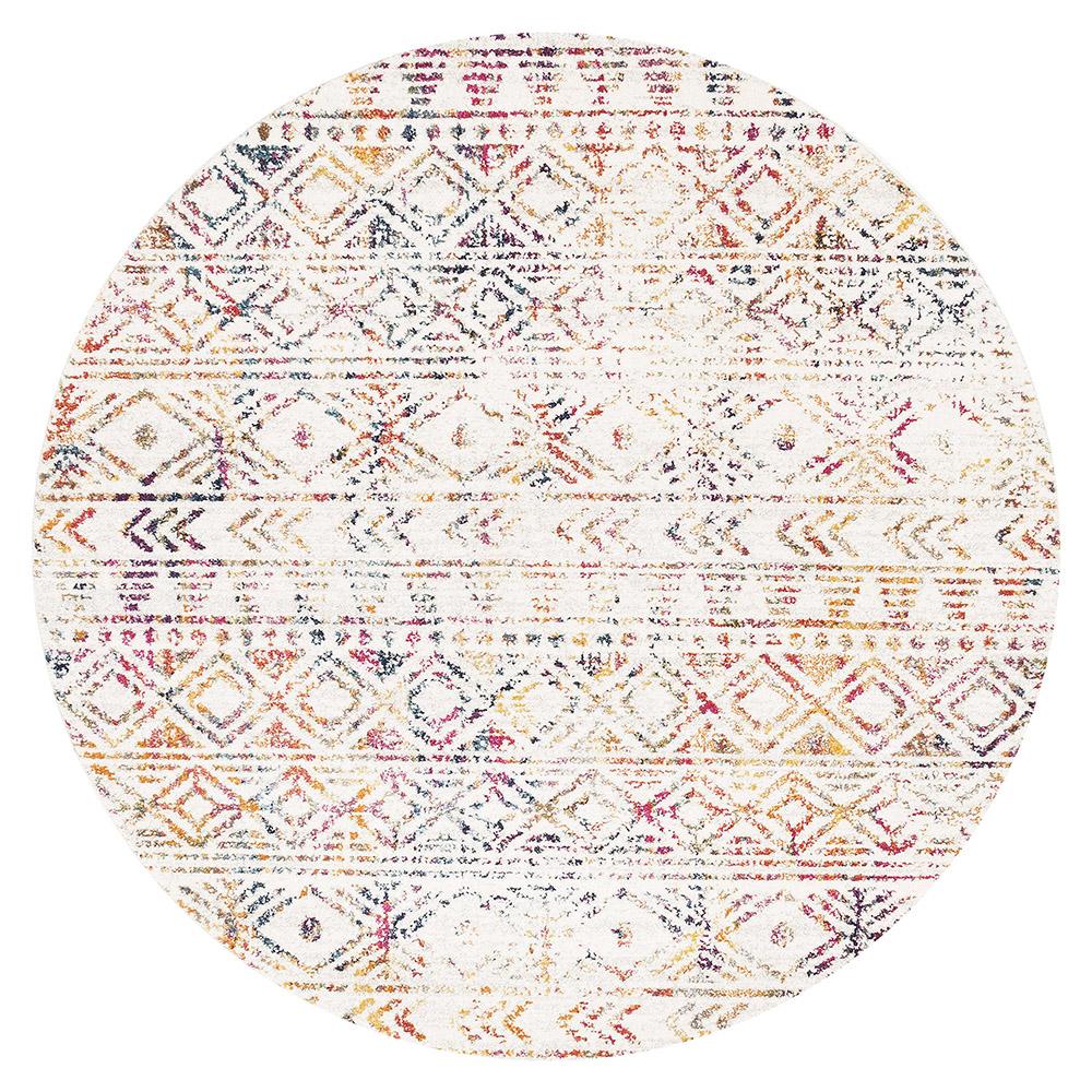 Paradise Multi Rustic Round Transitional Rug – Lost Design Society