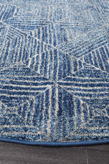 Paradise Contemporary Navy Round Transitional Rug