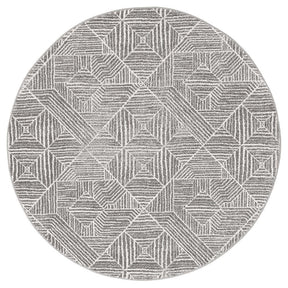 Paradise Contemporary Silver Round Transitional Rug - Lost Design Society