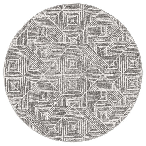 Paradise Contemporary Silver Round Transitional Rug