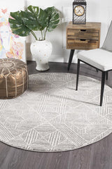 Paradise Contemporary Silver Round Transitional Rug