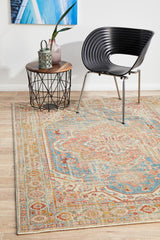 Pilgrimage Ornate Blue Transitional Rug