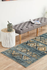 Mayfair Contrast Blue Transitional Rug