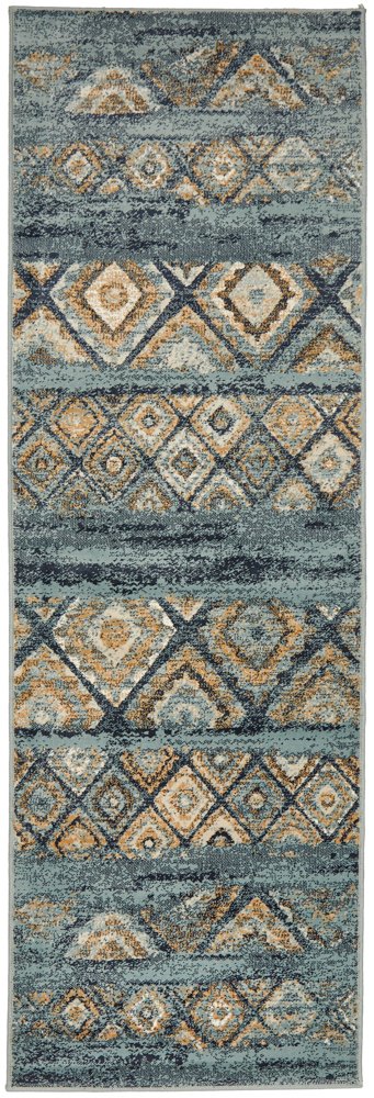 Mayfair Contrast Blue Transitional Rug