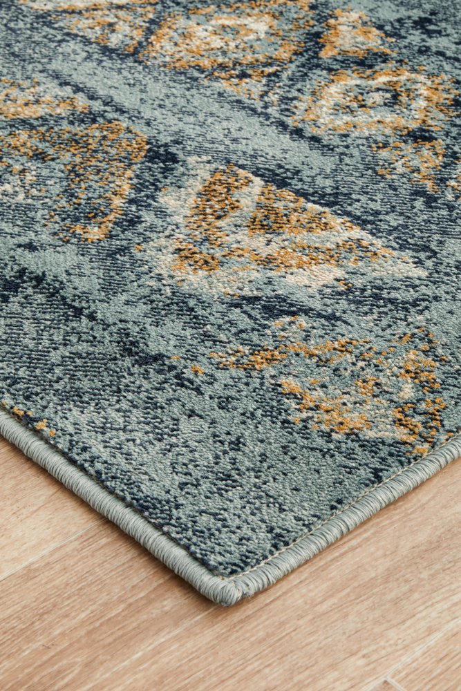 Mayfair Contrast Blue Transitional Rug