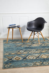 Mayfair Contrast Blue Transitional Rug