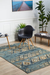 Mayfair Contrast Blue Transitional Rug