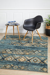 Mayfair Contrast Blue Transitional Rug