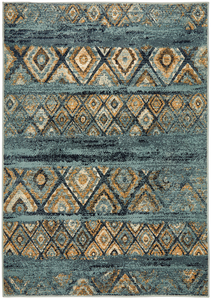 Mayfair Contrast Blue Transitional Rug