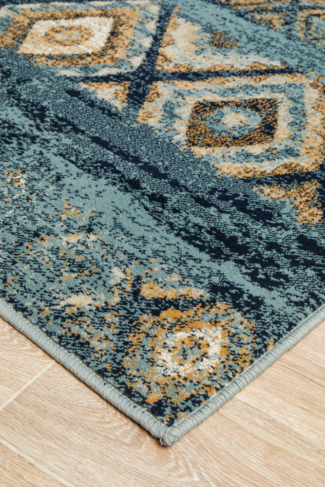 Mayfair Contrast Blue Transitional Rug