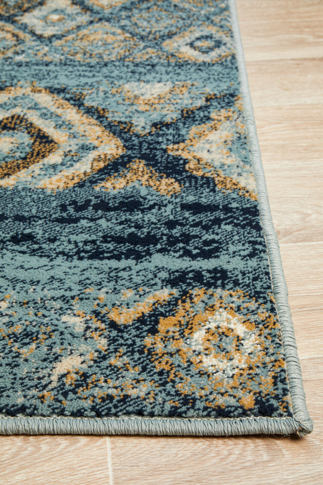 Mayfair Contrast Blue Transitional Rug