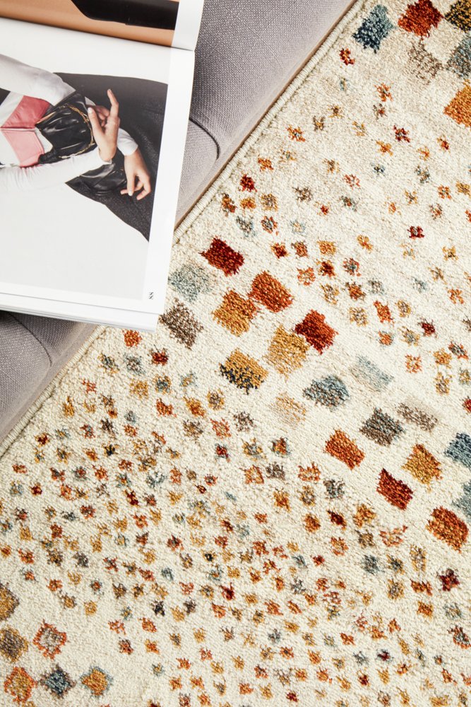 Mayfair Squares Bone Transitional Rug