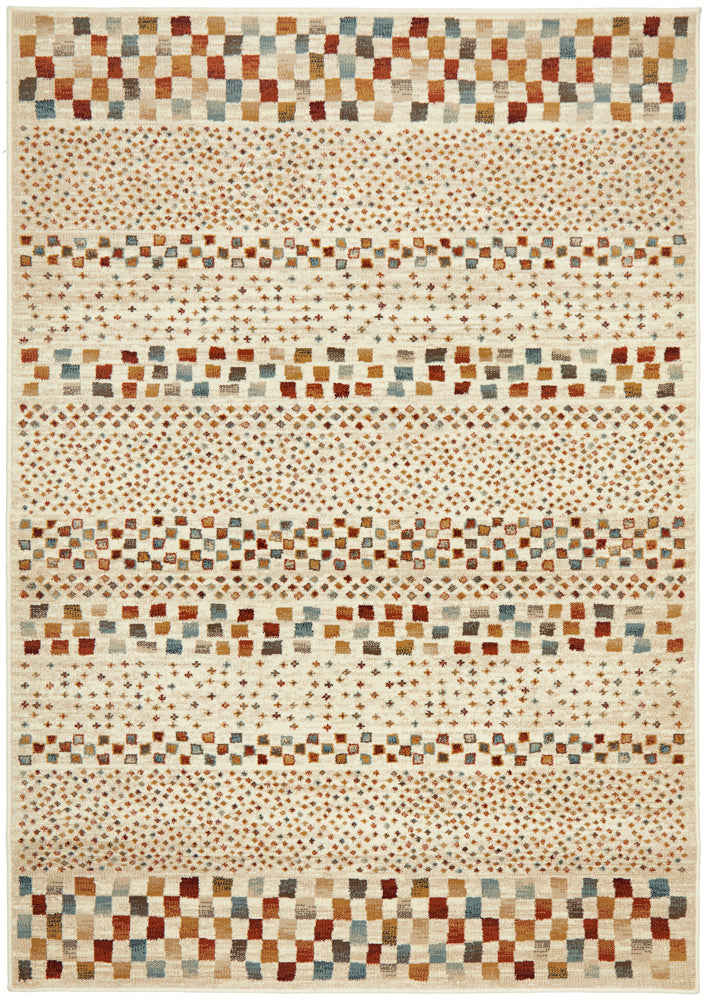 Mayfair Squares Bone Transitional Rug