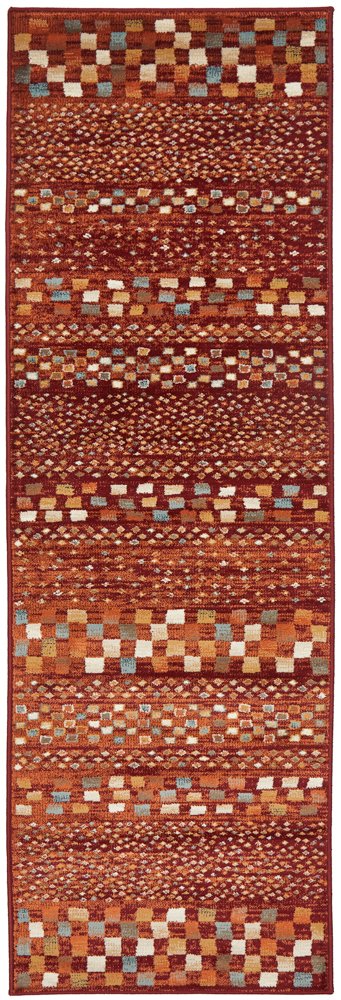 Mayfair Squares Rust Transitional Rug